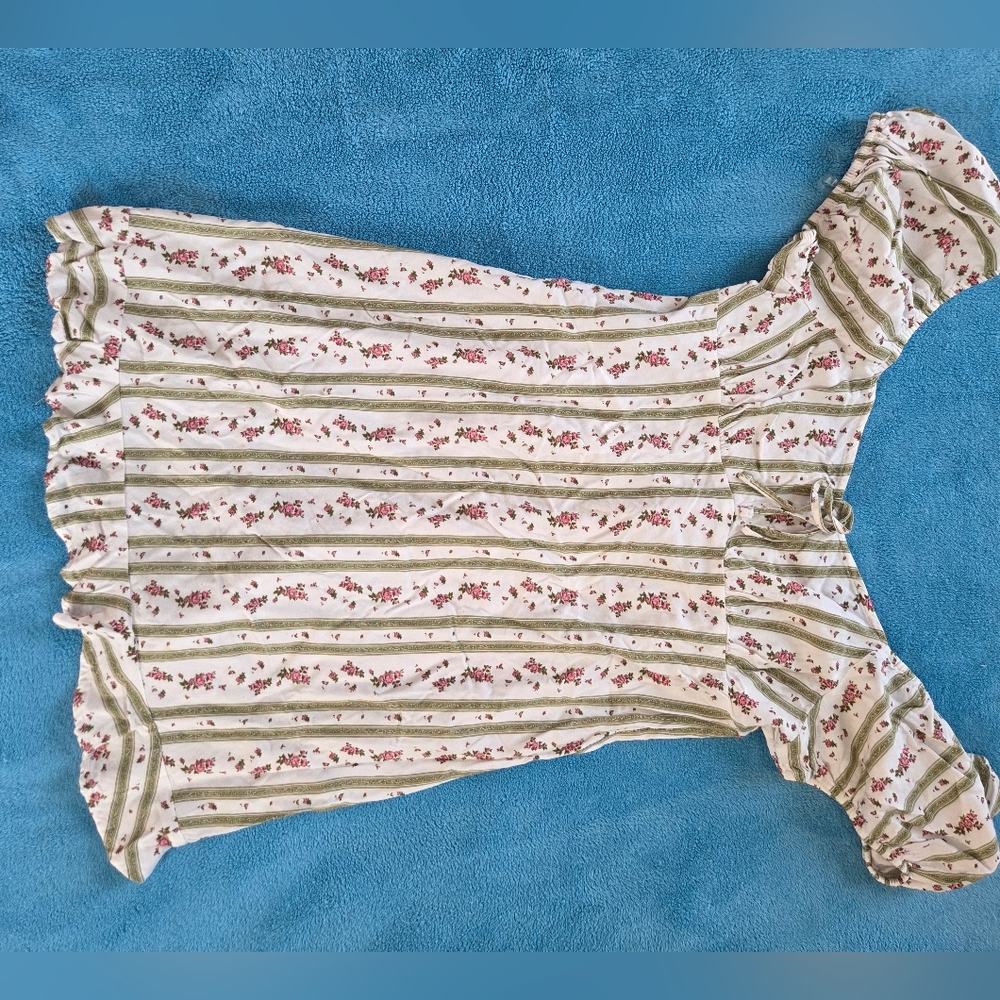 Floral Striped Jrs Mini Dress